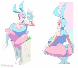 big_ass big_breasts breasts_bigger_than_head breasts_bigger_than_torso bunny_ears bunny_girl cleavage cleavage_cutout enormous_ass enormous_breasts gigantic_breasts gloves huge_ass huge_breasts hyper hyper_breasts massive_breasts pcengine peace_sign presenting_hindquarters short_hair squatting tagme v