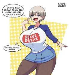 1girls animated big_breasts blue_eyes breast_expansion breast_grab breasts breasts_out color colored female female_only huge_breasts hyper_breasts large_breasts mp4 no_sound shapesquish short_hair slideshow solo solo_female uzaki-chan_wa_asobitai! uzaki_hana video