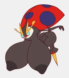 arthropod beetle big_breasts big_nipples bowing breasts female feral hi_res hypnotic_eyes insects leptail nintendo nipples orbeetle pokémon_(species) pokemon pupils solo unusual_pupils video_games