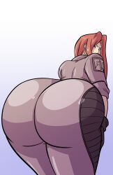 axel-rosered big_breasts big_butt brown_hair butt fat_ass fat_butt female green_eyes karamina_(demonwolf202) thick_thighs thunder_thighs