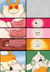 bandai_namco breasts digimon digimon_(species) duo female feral genitals hi_res male male/female patamon penetration penis tails981 terriermon vaginal_penetration vaginal_penetration