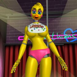 breasts disembowell_(artist) five_nights_at_freddy's fnaf half-dressed solo_female toy_chica_(disembowell) toy_chica_(fnaf)