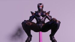 anal anal_sex anal_through_clothes armor dildo faceless_female female female_only fortnite helmet oblivion_(fortnite) solo squatting thick through_clothes