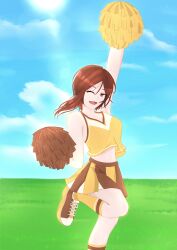 brown_hair cheerleader cheerleader_uniform coco_adel cocoa jheniapaly rwby