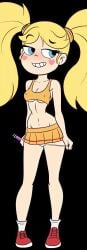 1girls cheerleader_uniform croc_(artist) female miniskirt panties panties_down school_uniform schoolgirl seducing seduction seductive seductive_eyes seductive_gaze seductive_look seductive_pose seductive_smile semi_nude solo star_butterfly star_vs_the_forces_of_evil yellow_hair