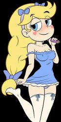 1girls black_background costume croc_(artist) erotic_costume female good_girl looking_at_viewer panties pose seducing seduction seductive seductive_eyes seductive_gaze seductive_look seductive_pose seductive_smile simple_background smile smiling solo star_butterfly star_vs_the_forces_of_evil yellow_hair