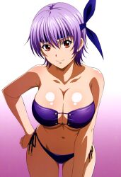 1girls accurate_art_style ai_generated alluring ayane_(doa) bare_legs big_breasts bikini cleavage dead_or_alive dead_or_alive_xtreme_beach_volleyball doasuki kunoichi lavender_hair posing red_eyes tecmo