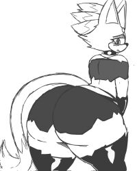 anthro arthurclaws big_ass blaze_the_cat bubble_butt choker collar felid feline female helluva_boss huge_ass loona_(helluva_boss) sega sketch sonic_(series) tagme thick_thighs wide_hips