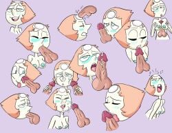 blowjob blue_eyes blushing boobjob ejaculation fellatio forehead_gem gem gem_(species) gem_fuck gem_penetration orientation_play peachyyllama pearl_(steven_universe) semen semen_on_face steven_universe white_skin