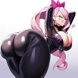 artist_request fate/grand_order fate_(series) glasses huge_ass huge_breasts koyanskaya_(assassin) koyanskaya_(assassin_first_ascension) koyanskaya_(fate) latex pink_hair