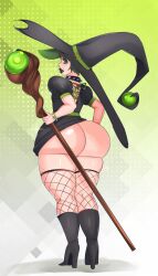 1girls ass_bigger_than_head big_ass bokcutter bottom_heavy dumptruck_ass enormous_ass fat_ass fat_thighs goth huge_ass looking_at_viewer massive_ass presenting_hindquarters short_hair tagme thick_thighs wand witch witch_costume witch_hat