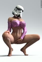 3d abs absurdres ass belly_piercing breasts fake_nails female_stormtrooper handjob hands_up highres huge_breasts implied_fellatio lewdink lingerie lips looking_at_viewer mature_female milf muscular navel nipples original piercing pussy pussy_peek ribs see-through squatting star_wars stormtrooper toned underwear white_background