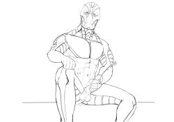 cum cumshot marvel robot sitting sketch ultron villain