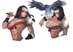 1girls abs armor big_breasts cleavage dark-skinned_female elden_ring female female_only fromsoftware muscular_female nepheli_loux sideboob solo solo_female the_stormhawk_king underboob yujieai