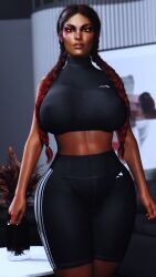 1girls 3d apex_legends ass big_ass big_breasts braided_hair braided_twintails breadcrumb breasts bubble_ass bubble_butt dark-skinned_female dark_skin electronic_arts face_markings female female_only large_breasts latina loba loba_(apex_legends) loba_andrade midriff pose posing red_hair red_nail_polish red_nails respawn_entertainment shorts solo solo_female tattoo thick_ass thick_thighs voluptuous wide_hips yellow_eyes