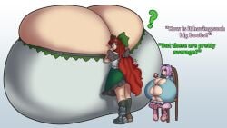 2girls breasts_bigger_than_body breasts_bigger_than_head breasts_bigger_than_torso breasts_on_floor colossal_breasts hyper hyper_breasts immobile koobybooby koobykarasu looking_back multiple_girls tagme talking too_big_to_move touhou utsuho_reiuji