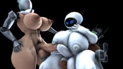 3d_(artwork) 3futas areola ass balls big_balls big_breasts big_penis breasts brown_areola crossover dark_body dark_skin digital_media_(artwork) disney erect_nipples eve_(wall-e) futa_only futa_with_futa futanari genitals group group_sex haydee haydee_(game) humanoid intersex intersex/intersex intersex_only machine nipples on_lap penis pixar pubes rayhuma robot robot_humanoid robotic_arm sex sitting_on_lap slasher_(haydee) tagme thick_thighs threesome trio wall-e white_body white_penis wide_hips