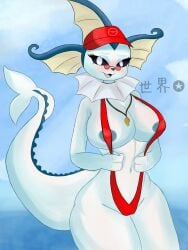 1girls 2026 alternate_version_available anthro cumporeon eeveelution female female_only fubukizawar furry furry_female furry_only game_freak nintendo pokemon pokemon_(species) vaporeon white_body