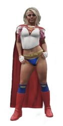 1girls 3d agent_4_tea_se7en alexa_bliss belt blonde_hair boots cape crop_top dc dc_comics gloves hands_on_hips kneehighs panties posing supergirl_(cosplay) superman_(series) underwear wwe wwe_2k19 wwe_diva