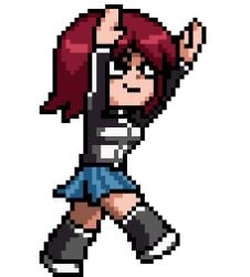 animated ass cartwheel casual casual_nudity clothing female footwear gif human kim_pine no_panties pale_skin pixel_art reallysoftuser scott_pilgrim skirt skirt_lift tagme thick_thighs thighs transparent_background