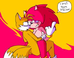 1boy 1boy1girl 1girls bettysantana big_breasts fox oc original_character smile sonic_(series) sonic_the_hedgehog_(comics) sonic_the_hedgehog_(idw) sonic_the_hedgehog_(series) tails tails_the_fox