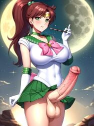 1futa ai_generated balls big_breasts big_penis bishoujo_senshi_sailor_moon bottomless breasts brown_hair brunette_hair clothed clothing dickgirl erect_penis erection futa_only futanari futanurse giant_penis green_eyes horse_penis horsecock horsecock_futanari huge_balls huge_breasts huge_cock huge_testicles hyper_balls hyper_genitalia hyper_penis hyper_testicles large_balls large_breasts large_penis makoto_kino massive_cock massive_penis penis sailor_jupiter scrotum skirt solo testicles veiny_penis