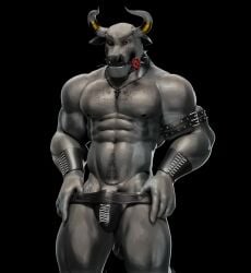 1boy 3d abs absurd_res anthro arm_strap armwear athletic barechest bedroom_eyes belly_tattoo biceps big_arms big_breasts big_muscles big_pecs big_penis black_background black_leather blender_eevee blizzard_entertainment body_hair bovid bovine bracelet_only breasts bulky cattle chest_hair clothed clothing cross cross_necklace dancer dancer_outfit dancer_position digital_media_(artwork) elbow_gloves equid equine erotica flower flower_in_mouth fur gender_symbol genitals gloves glowing glowing_eyes gold_(metal) gold_jewelry greasy grey_body grey_fur half-erect handwear happy_trail hi_res horn horn_markings huge_muscles huge_pecs humanoid jacked jewelry jockstrap jockstrap_only laced_jockstrap laced_underwear leather leather_clothing lgbt_pride male male/male male/male_symbol male_only male_symbol mammal markings monochrome_fur moobs muscular muscular_male naked narrowed_eyes necklace necklace_only nude painting_(object) partially_clothed pecs penis photo_shoot pinup plant pose pulling_clothing pulling_pants_down red_eyes rexwolf rose_(flower) rose_in_mouth seductive seville sexuality_symbol showing_chest simple_background smile smiling_at_viewer smirk smirking_at_viewer solo spanish_fighting_bull striped_body stripes stripper symbol tattoo tauren text thick_arms topless underwear underwear_down underwear_only warcraft wide_hips