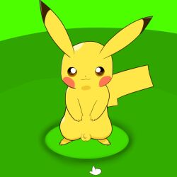 . animated balls disembodied_hand foreskin genitals holeymole looking_at_viewer male nintendo penis pikachu pokémon_(species) pokemon video_games yellow_body