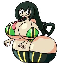 ass_bigger_than_head bikini boku_no_hero_academia breasts_bigger_than_head gold500050 hourglass_expansion hourglass_figure huge_ass huge_breasts huge_hips my_hero_academia tiny_waist tsuyu_asui