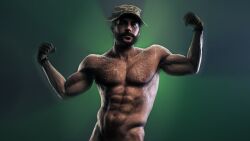 1boy 3d 3d_model activision bara bara_tits barazoku bettybattaglia call_of_duty call_of_duty:_modern_warfare_2 call_of_duty_modern_warfare_2_(2022) captain_price completely_nude completely_nude_male daddy flexing_bicep gay john_price looking_at_viewer male male_focus male_nipples male_only manly mature_male muscular_male nipples nude solo solo_male yaoi