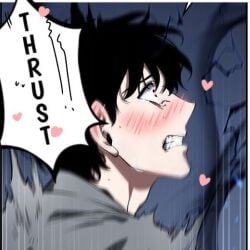 black_hair blush blushing crying english_text gay kim_dokja male male_only omniscient_reader omniscient_reader's_viewpoint omniscient_reader_(webtoon) screenshot_edit shivering suggestive yaoi