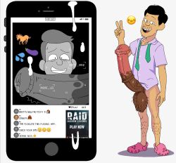 andre_lee balls big_balls big_penis boner brett_hand crocs definitelynotdavid emoji erection gay hard_pixels horsecock human_with_animal_genitalia human_with_horsecock inside_job male male_only medial_ring pantsless peace_sign penis phone pixel_art social_media v_sign white_background