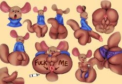 anus big_balls big_penis colored femboy kangaroo male_only marker roo roo_(winnie_the_pooh) sssonic2 underwear writing_on_ass