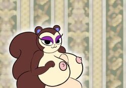 2019 :3 animal_crossing astrolonaut breasts female human male nintendo nipples paizuri pecan_(animal_crossing) squirrel titjob wide_hips