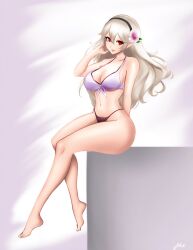 1girls alternate_costume alternate_version_available bikini breasts cleavage corrin_(fire_emblem) corrin_(fire_emblem)_(female) corrin_(summer)_(fire_emblem)_(female) female female_only fire_emblem fire_emblem_fates fire_emblem_heroes jaxartdump looking_at_viewer nintendo official_alternate_costume pointy_ears solo swimsuit underboob white_bikini white_swimsuit