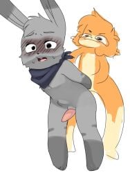 2boys anal anthro bandana brown_fur bunny canine croex doodle funny gay grey_fur interspecies male male/male male_only male_penetrating_male mammal michiku original rabbit rex_(rex_etse) scarf