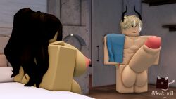 1boy 1girls 3d artist_self-insert big_breasts devils_rr34 female hyper_penis male roblox robloxian self_upload stomach_bulge tagme