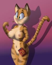 anthro breasts celine_(vinfox) domestic_cat felid feline felis female furry hi_res mammal shadow solo vinfox vulva_piercing