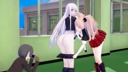 3d ass blonde_hair danganronpa danganronpa:_trigger_happy_havoc danganronpa_1 embarrassed embarrassed_nude_female enf exposed exposed_ass female female_only gyaru humiliation junko_enoshima kirigiri_kyouko koikatsu large_ass mukuro_ikusaba nude pantsing picture public_exposure public_humiliation public_nudity straight_hair ultimateenf