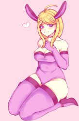 akamatsu_kaede bunny_ears bunnysuit clover_jello danganronpa danganronpa_v3 straight_hair thighhighs