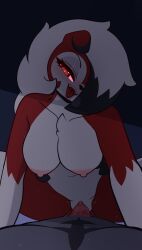 2022 anthro anthro_on_anthro anthro_penetrated anthro_penetrating anthro_penetrating_anthro big_breasts blush bodily_fluids breasts duo female female_focus female_penetrated genitals hi_res incineroar looking_at_viewer lycanroc male male/female male_penetrating male_penetrating_female midnight_lycanroc nintendo nipples nude open_mouth penetration penile penile_penetration penis penis_in_pussy pinkcappachino pokémon_(species) pokemon pussy saliva sex solo_focus straight tongue tongue_out vaginal_penetration video_games