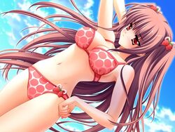 airi_(quilt) bikini carnelian game_cg long_hair pink_hair quilt quilt_(game) solo swimsuit two_side_up