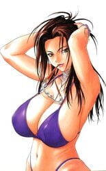 bikini blue_eyes breasts brown_hair huge_breasts inoue_takuya swimsuit voluptuous wet