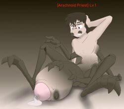 animal_humanoid anthro arachnid arachnid_humanoid arthropod arthropod_abdomen arthropod_abdomen_genitalia arthropod_humanoid big_penis bodily_fluids genital_fluids genitals huge_cock human_to_anthro humanoid hyper hyper_genitalia hyper_penis kyrio leaking_precum male mid_transformation multi_arm multi_eye multi_limb penis precum solo species_transformation spider spider_humanoid transformation