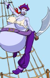 belly big_belly female huge_belly hyper_pregnancy nipple_bulge nitemare99 numerico pirate pregnant purple_skin risky_boots shantae voluptuous