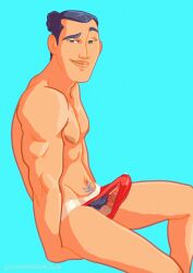 1boy boner circumcised disney erect_penis erection erection_under_clothes erection_under_underwear hard_on li_shang male male_only mulan muscles muscular muscular_male penis_bulge penis_under_clothes pinkmustacheguy precum pubes tanlines tenting underwear veiny_penis