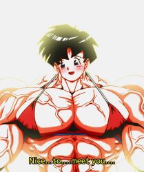 1girls bikini black_hair dragon_ball dragon_ball_z female hyper_muscles miche-san muscular solo_female videl