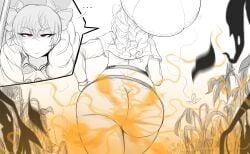 fart fart_fetish farting farting_at_viewer female fire_emblem fire_emblem_awakening gassytank gastank maribelle_(fire_emblem) nintendo source_request uncolored wilting_flowers wilting_plants