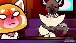 1boy 2girls accurate_art_style aggressive_retsuko animated anthro background_music being_watched blowjob blush canaryprimary couch cum cum_in_mouth cum_inside diegetic_music embarrassed english_dialogue fellatio female fenneko full_video fur furry haida hands-free happy_sex head_grab hetero inviting_to_sex karaoke_room kumbomb male male_moaning mimihungva mindlessswitchva moaning music nervous on_model oral oral_sex orgasm panties pants_down penis public_sex red_panda retsuko saliva sanrio sex skirt skirt_lift smooth_fur sound sweatdrop sweater tail trying_not_to_cum uncensored video voice_acted voyeur wide_hips