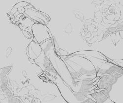 ass big_ass blunt_bangs bob_cut breasts egyptian kumanzart menat street_fighter wedding_dress wip